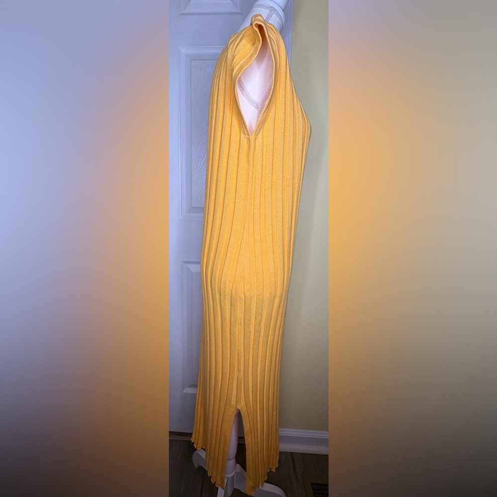 Rails Yellow Ribbed Midi Dress - Picture 5 of 5